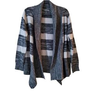 Due Time Maternity Womens Open Front Cardigan Sweater Size L Asymmetric Hem